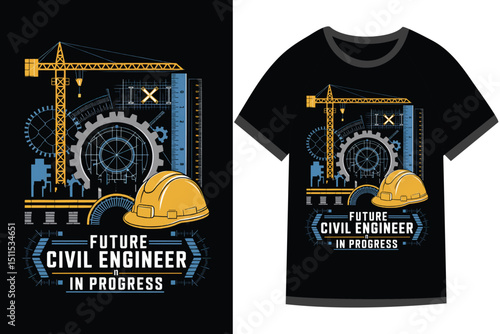 Vector illustration for Civil Engineering t shirt design