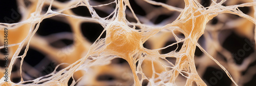 Collagen matrix structure under microscopic examination Generative AI