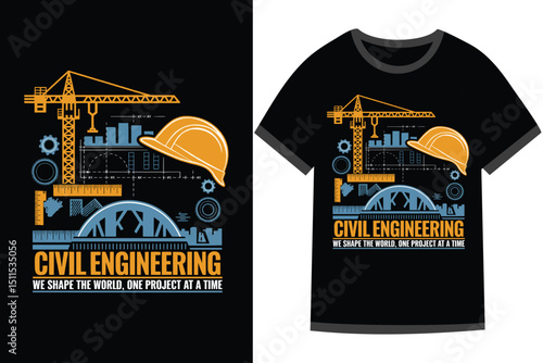 Vector illustration for Civil Engineering t shirt design