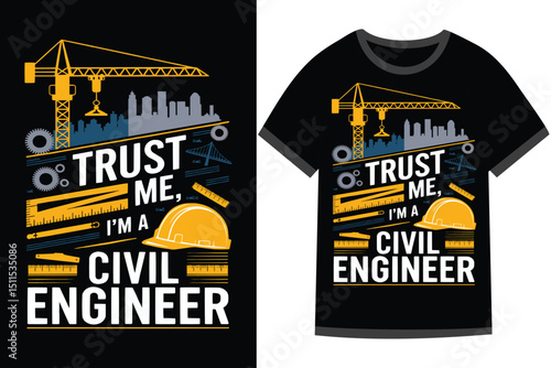 Vector illustration for Civil Engineering t shirt design