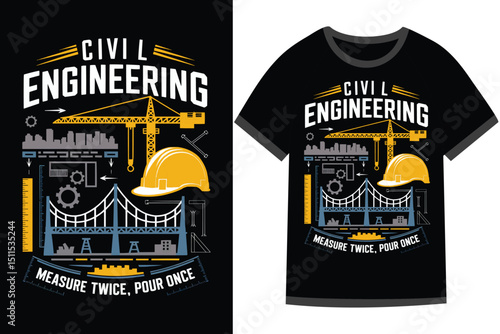 Vector illustration for Civil Engineering t shirt design