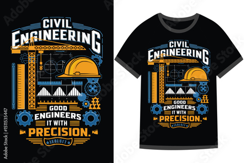 Vector illustration for Civil Engineering t shirt design