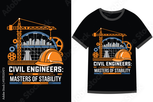 Vector illustration for Civil Engineering t shirt design