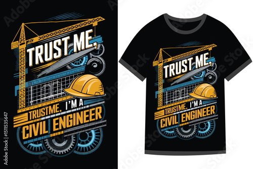 Vector illustration for Civil Engineering t shirt design