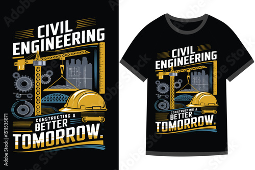 Vector illustration for Civil Engineering t shirt design