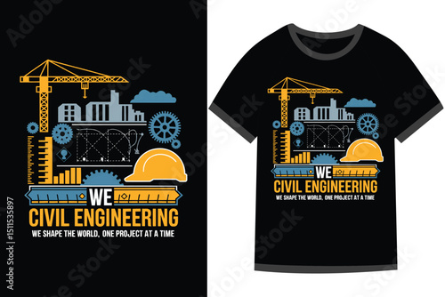 Vector illustration for Civil Engineering t shirt design