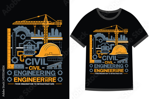 Vector illustration for Civil Engineering t shirt design