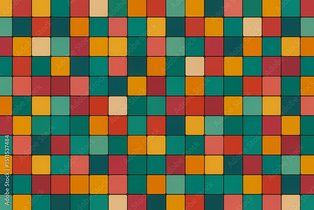 The geometric aesthetics of abstract retro color squares. The geometric aesthetics of abstract retro color squares.