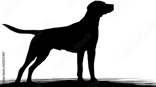 Standing dog silhouette simple silhouette vector isolated on white background  -  