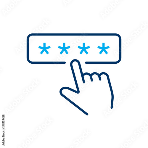 Password input icon. Vector illustration. Editable stroke.