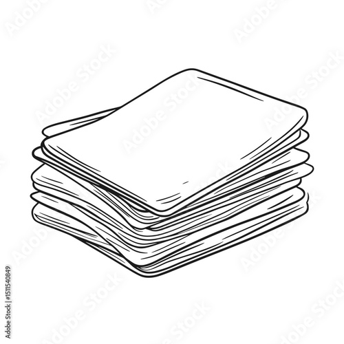 Stack of index cards in a simple hand-drawn style for organization  