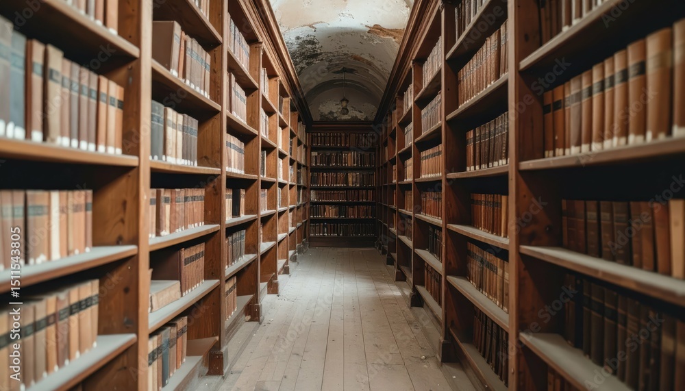 Atmospheric Old Library with Dusty Shelves and Hidden Passages Atmospheric Old Library with Dusty Shelves and Hidden Passages