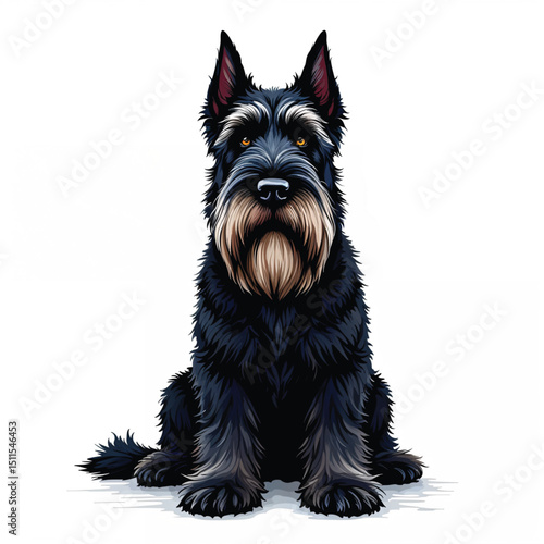 Schnauzer Puppy Vector Illustration isolated