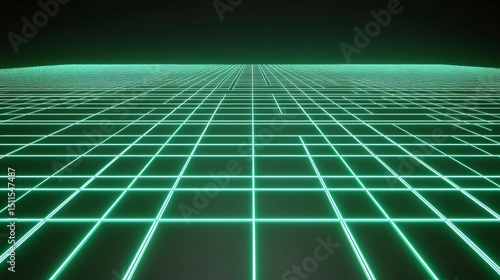 Wallpaper Mural Futuristic grid pattern, vibrant green Torontodigital.ca