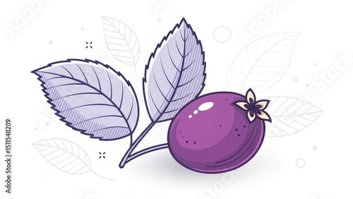 Line Art Passion Fruit with...