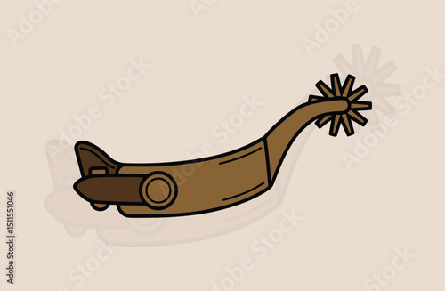 Wild West Spur Vector: Cowboy Boot Accessory Illustration