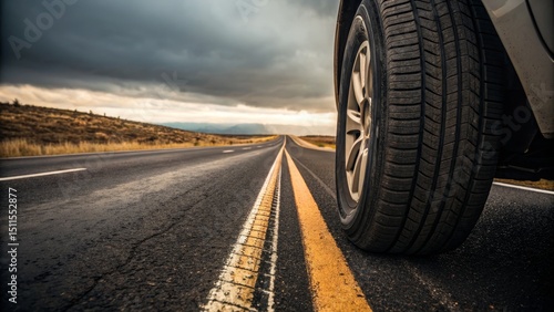 Open Road Ahead Car Tire on...