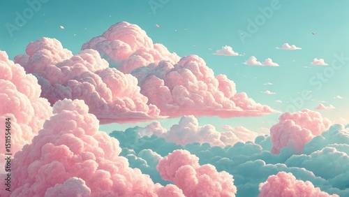 Pink Cumulus Cloudscape Dig...