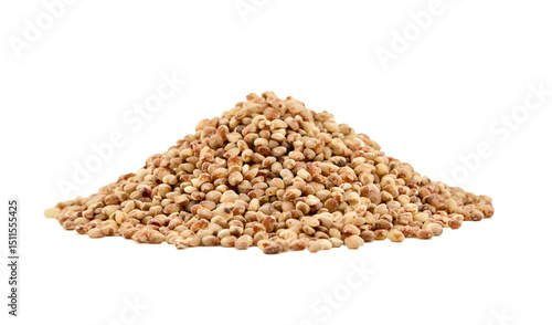 Quadro su tela closeup pile of coarse grind red sorghum grain cutout