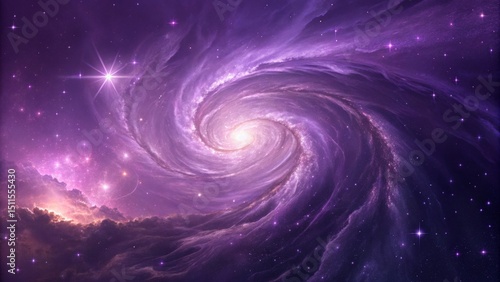 Purple Spiral Galaxy Cosmic...