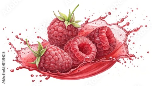 Raspberry Splash Watercolor...