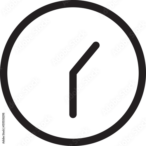Minimalist Clock Icon Showing Time