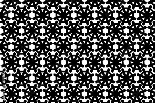 black and white circles form letter A seamless patterns