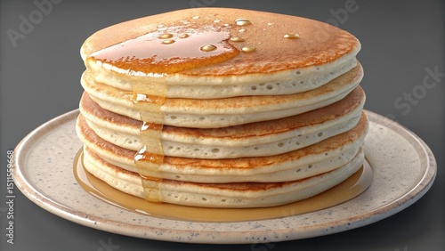 Stack of Buttery Pancakes w...