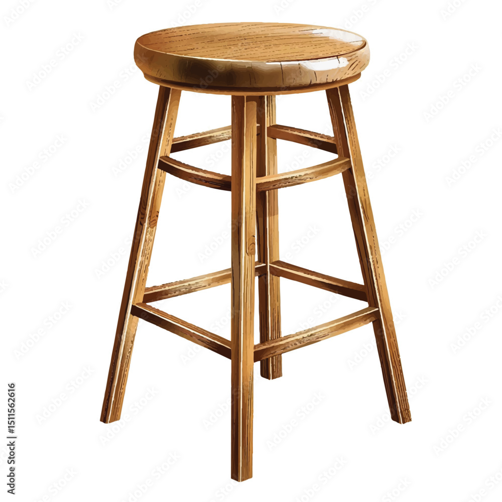 Simple Modern Stool Vector Illustration – Home & Cafe Furniture Clipart Simple Modern Stool Vector Illustration – Home & Cafe Furniture Clipart