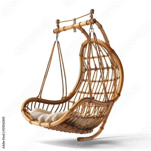 Swing Chair Vector Illustration – Cozy Hanging Chair Clipart for Interior Design