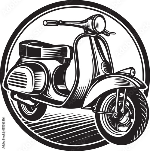 vintage scooter vector illustration