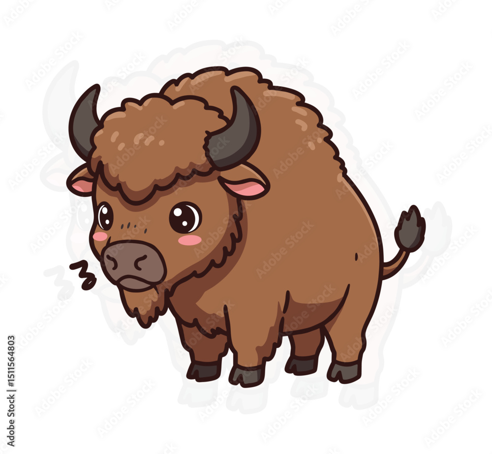 Fototapeta premium Buffalo Mascot Illustration Animal Art