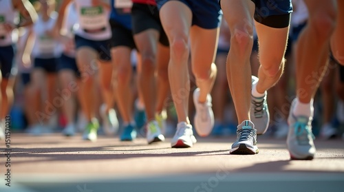 Group of Runners in Marathon.