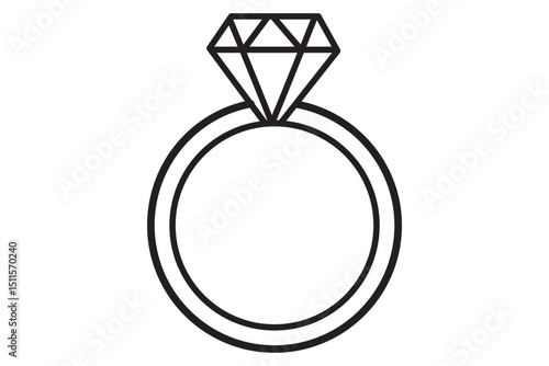 wedding ring line icon, engagement ring icon vector EPS 10