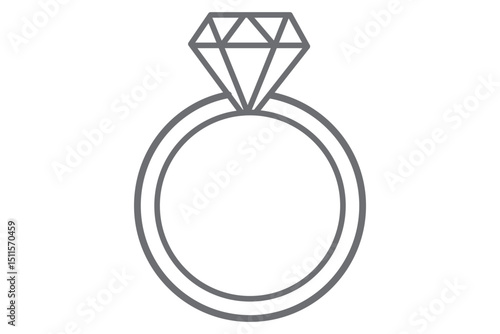 wedding ring line icon, engagement ring icon vector EPS 10