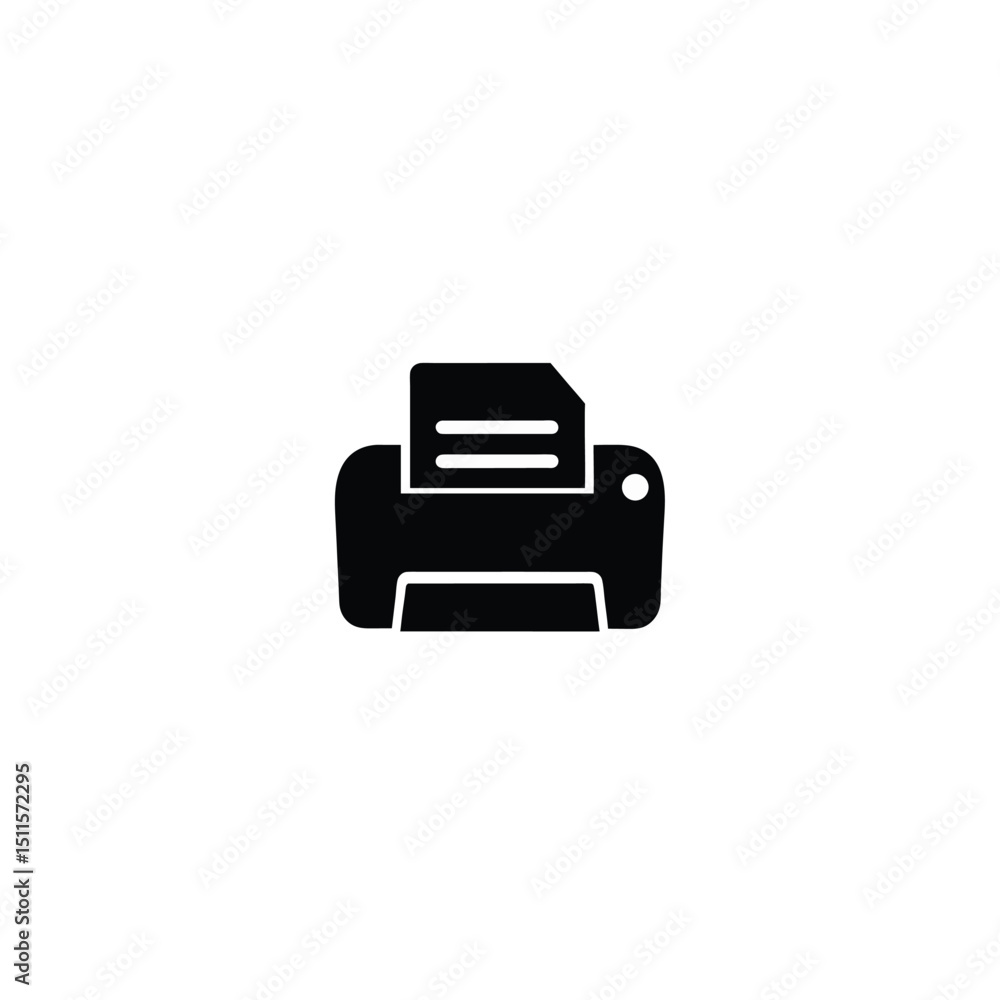 Silhouette icon of a document being scanned, simple and bold on white background Silhouette icon of a document being scanned, simple and bold on white background