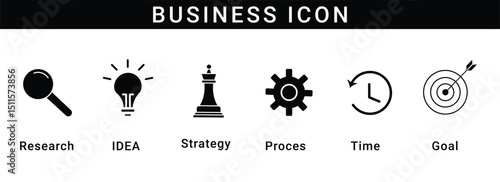 Set of Business icons. Business  web icons in flat style.   Vector illustration.