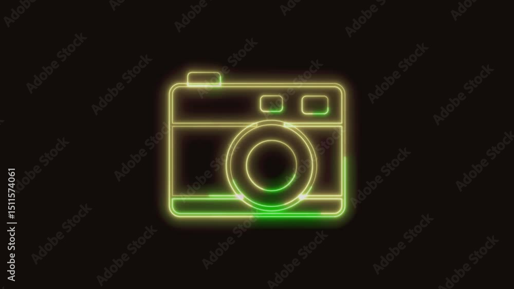 Camera Icon Neon Seamless Loop 4K (Black Background) | Animated Promotional Typography for Video Editing Camera Icon Neon Seamless Loop 4K (Black Background) | Animated Promotional Typography for Video Editing