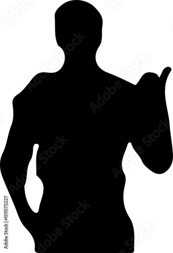 Silhouette of a man giving a thumbs up