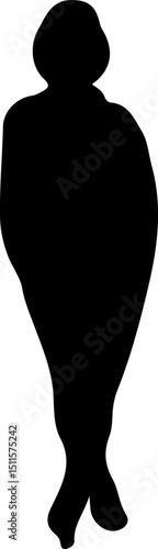 Silhouette of a woman standing with her hands on her waist
