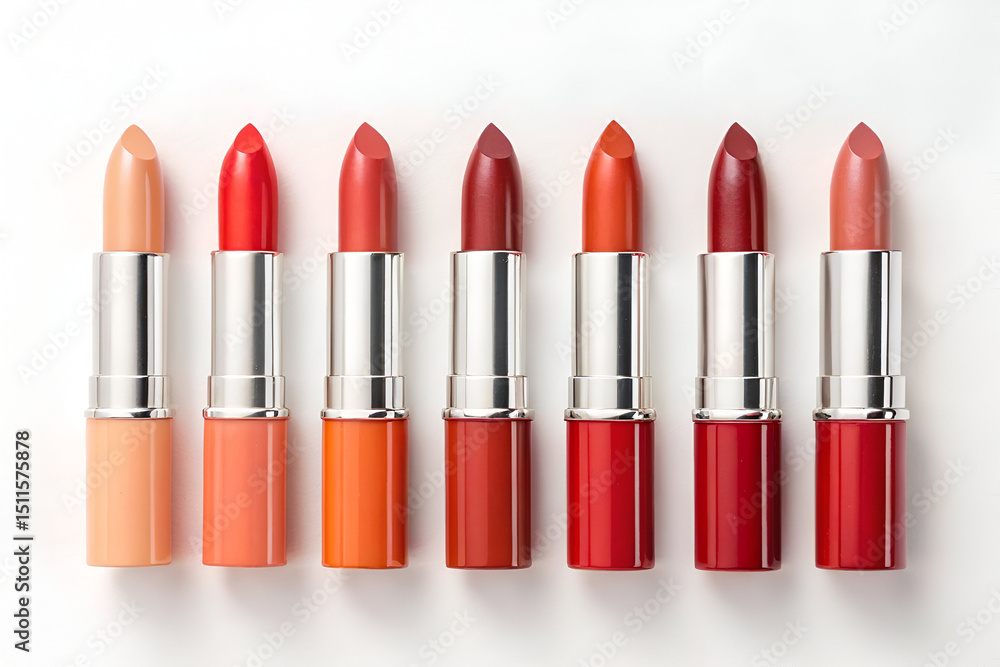Obraz premium lipstick isolated on white background, set of lipsticks