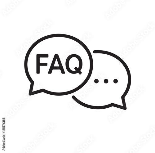 Minimalist Black and White Line Art of Speech Bubble Text Icon – Clean and Simple Design
