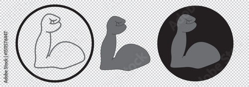 arm flex icon Simple muscle showing icon logo set EPS 10