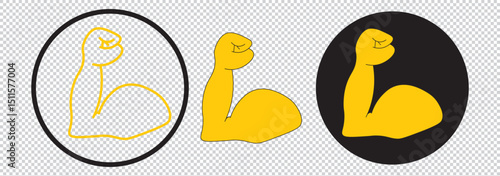 arm flex icon Simple muscle showing icon logo set EPS 10