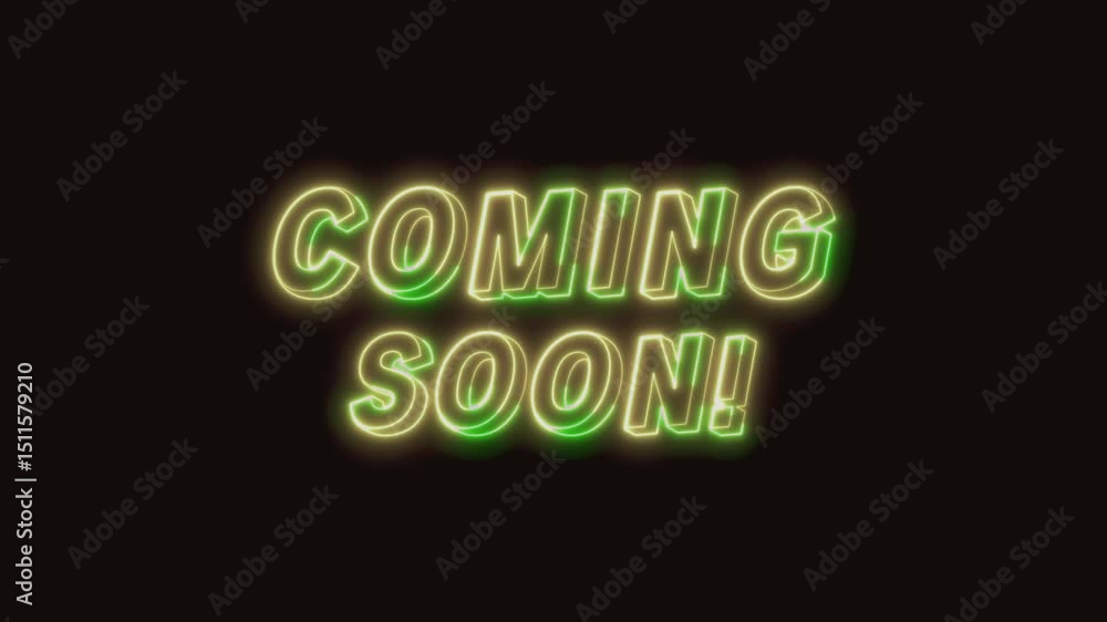 Coming Soon Neon Text Seamless Loop 4K (Black Background) | Animated Promotional Typography for Video Editing Coming Soon Neon Text Seamless Loop 4K (Black Background) | Animated Promotional Typography for Video Editing