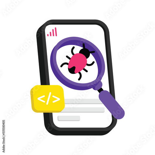 Bug Detector Vector style icon. Eps 10 file