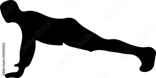 Silhouette of a person doing push-ups