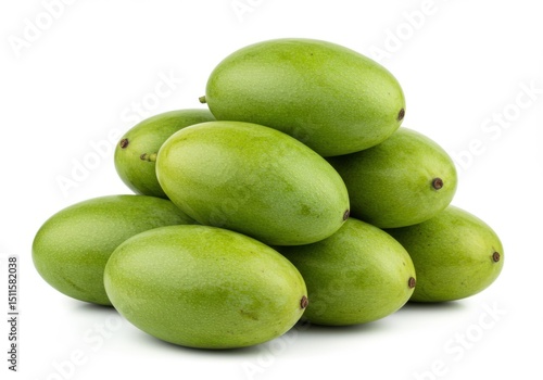 Wallpaper Mural Pile of green mangoes isolated on white background Torontodigital.ca