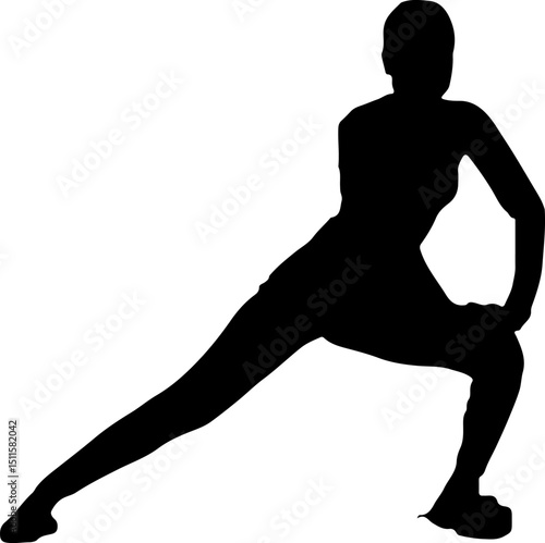 Silhouette of a woman stretching her knees