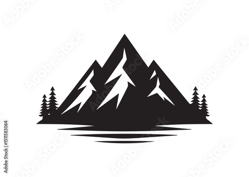 Mountain Silhouette Vector, Mountain Icon